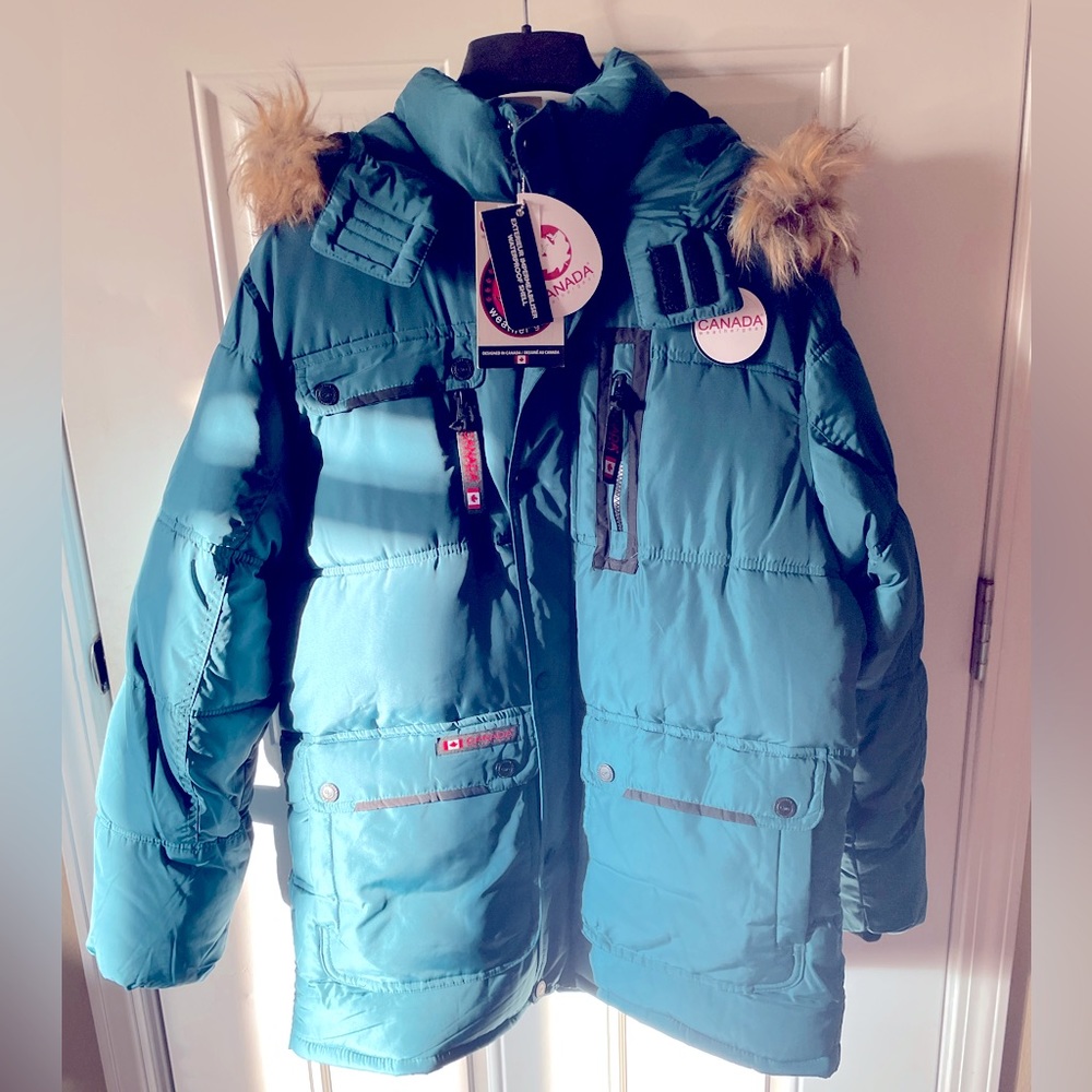 NWT Canada Weather Gear Mens L Turquoise winter coat